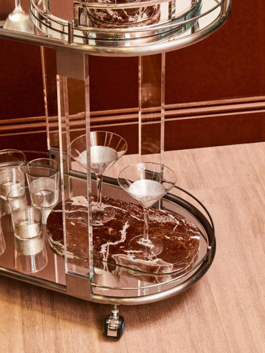 Oria Drinks Trolley in Metallic Frame