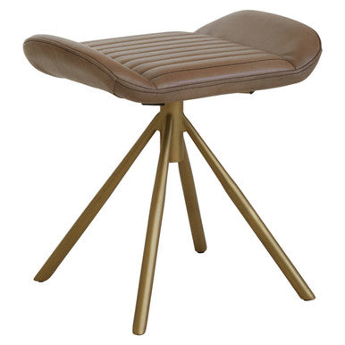 Buffalo Grey Leather Footstool