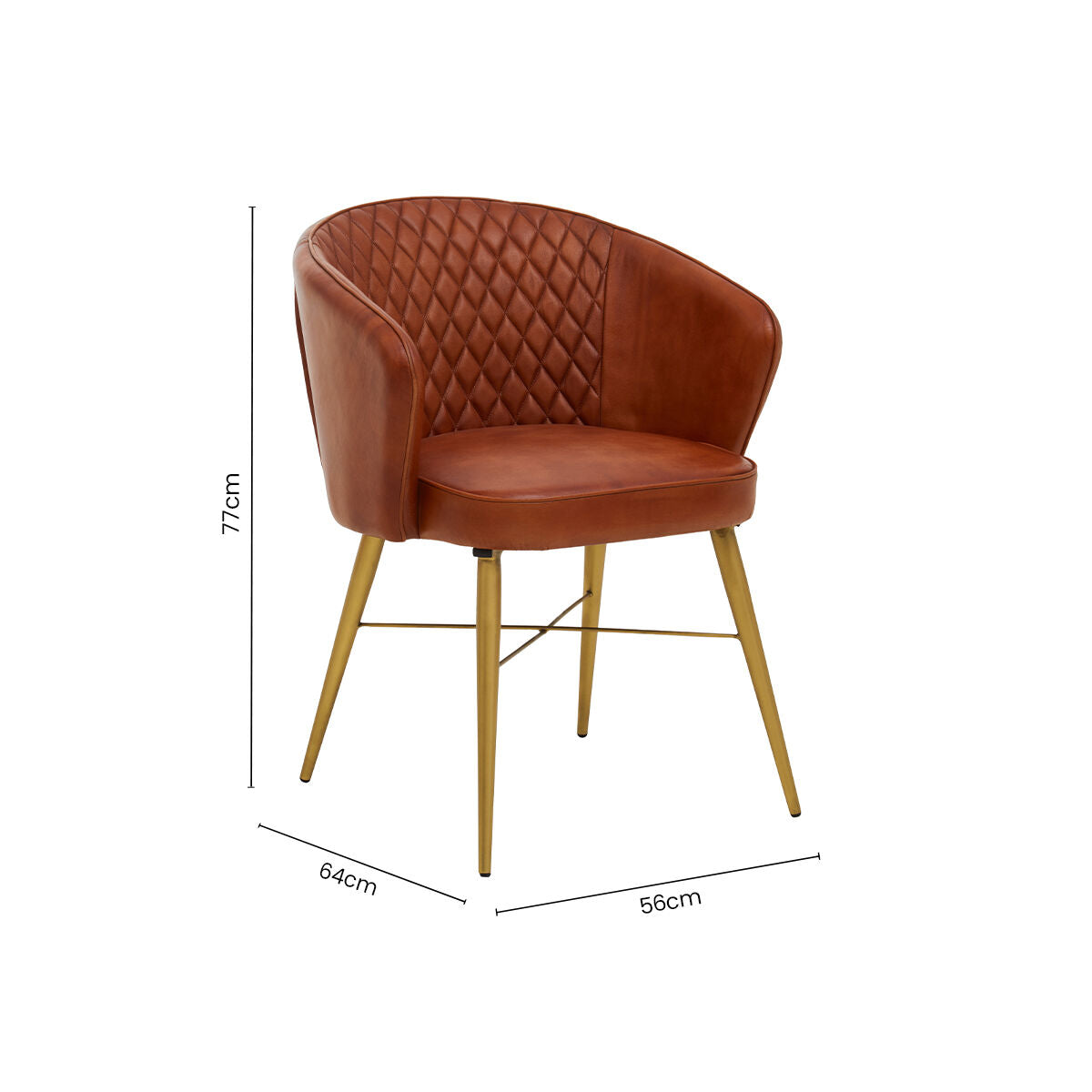 Buffalo Tan Leather Chair With Gold Finish Legs