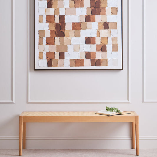 Cebu Natural Cane and Beech Wood Bench
