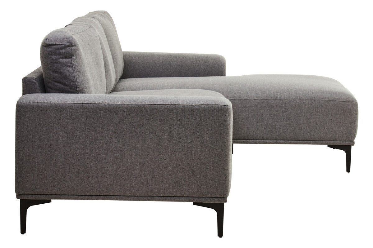 3 Seater Grey Fabric Right Chaise Sofa, Toulon