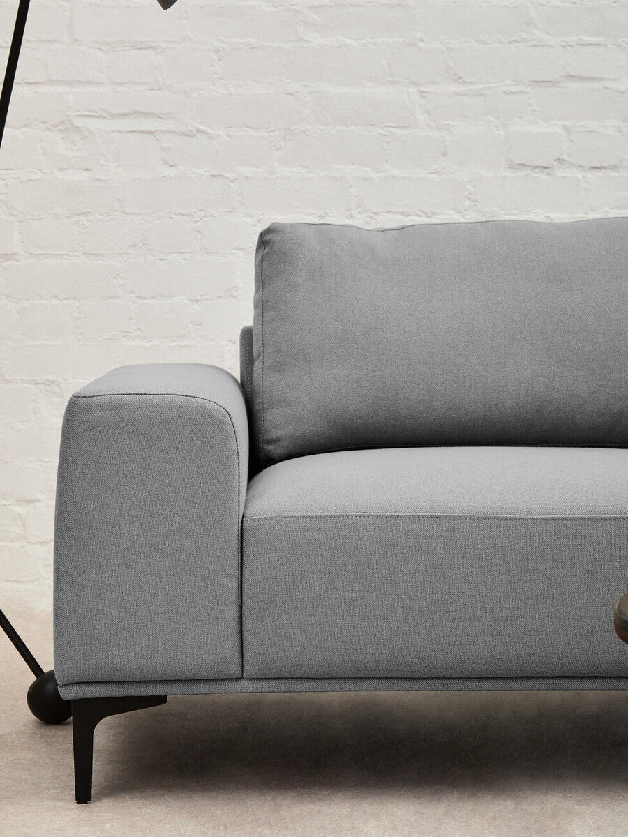 3 Seater Grey Fabric Right Chaise Sofa, Toulon