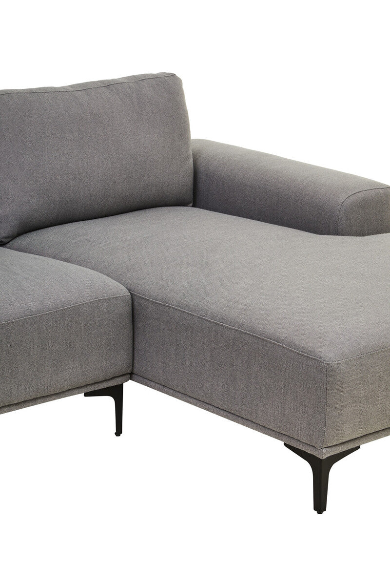 3 Seater Grey Fabric Right Chaise Sofa, Toulon