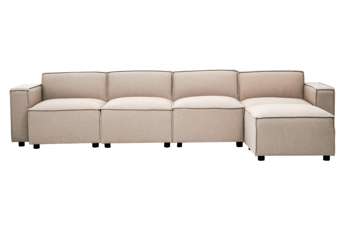 Natural Fabric Right Arm Modular Sofas, Toulouse