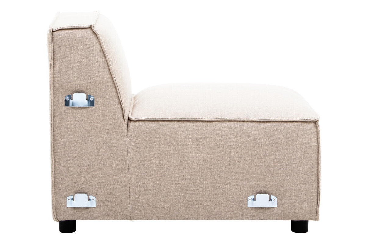Natural Fabric Armless Modular Sofas, Toulouse