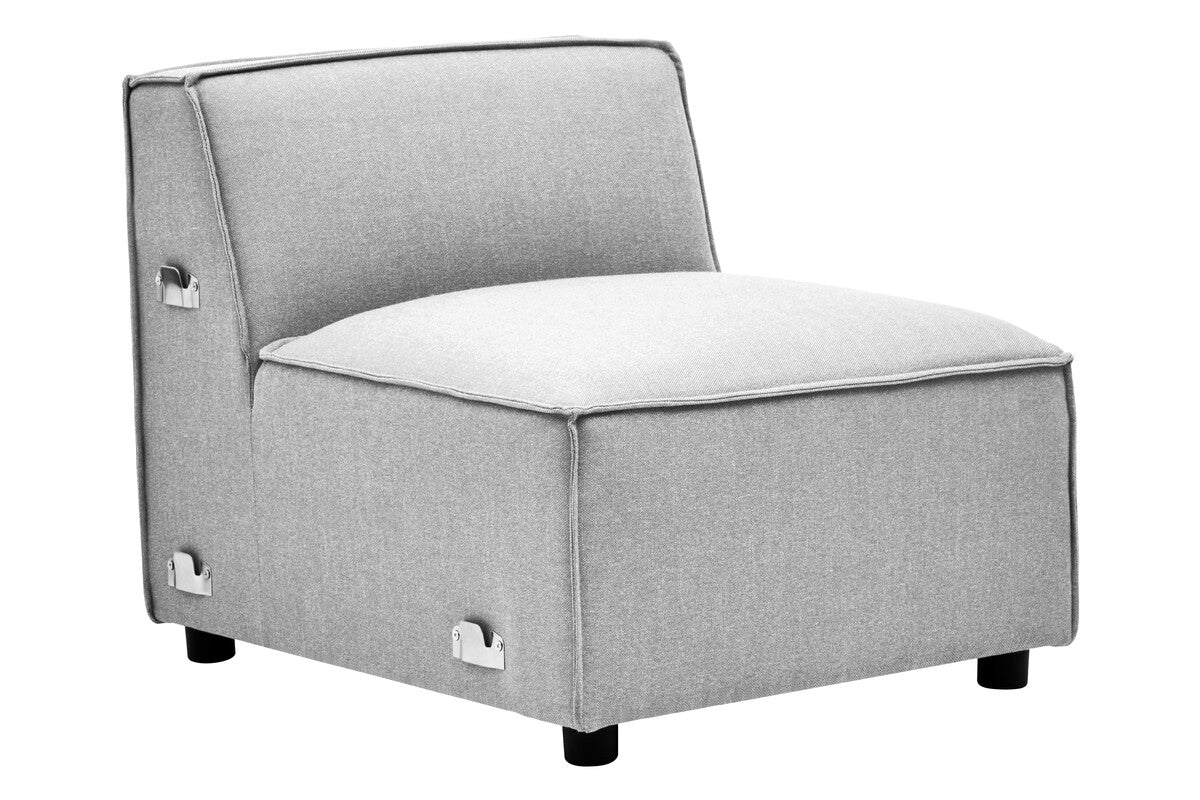 Toulouse Grey Fabric Armless Sofa Chair