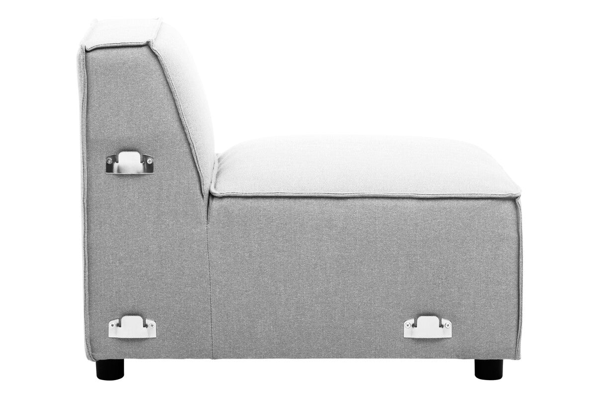 Toulouse Grey Fabric Armless Sofa Chair