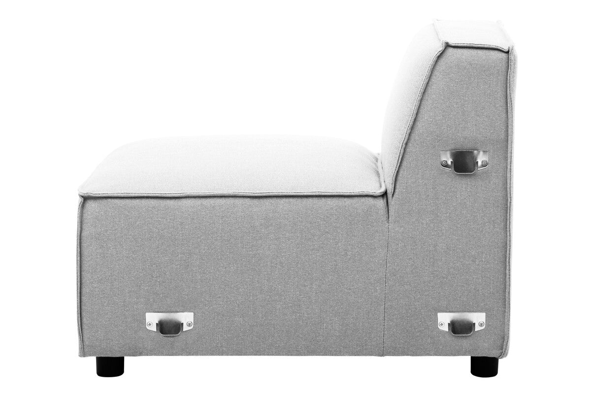 Toulouse Grey Fabric Armless Sofa Chair
