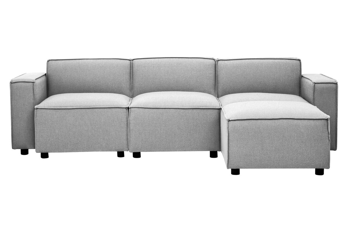 Toulouse Grey Fabric Armless Sofa Chair