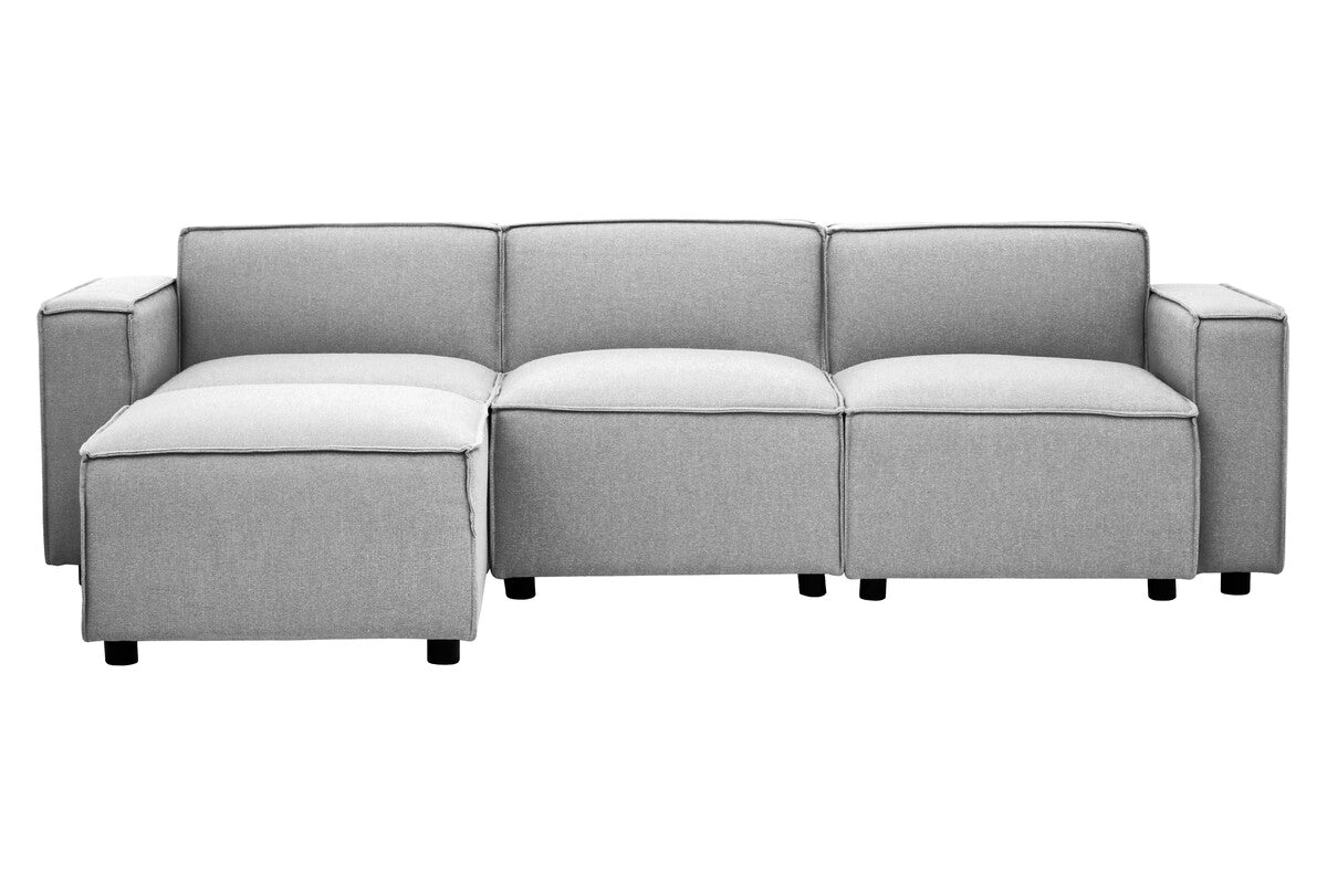 Toulouse Grey Fabric Armless Sofa Chair