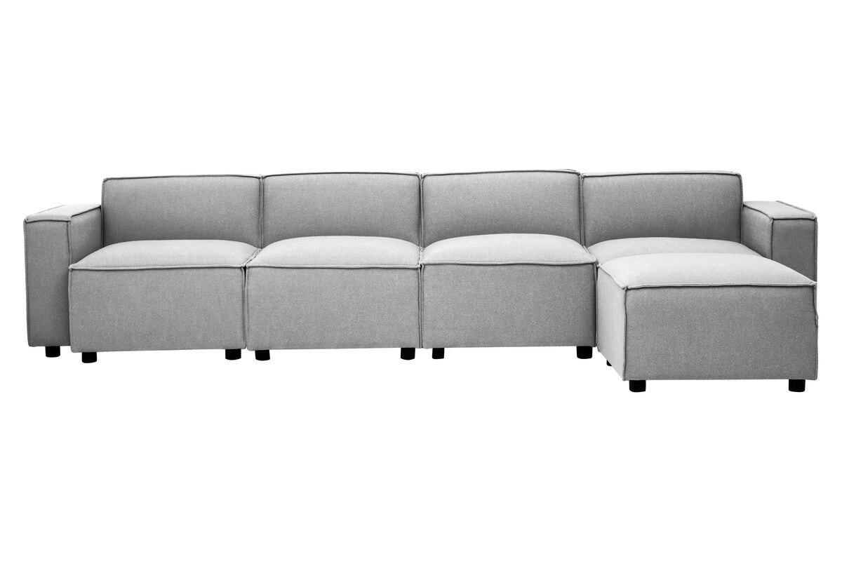Toulouse Grey Fabric Armless Sofa Chair