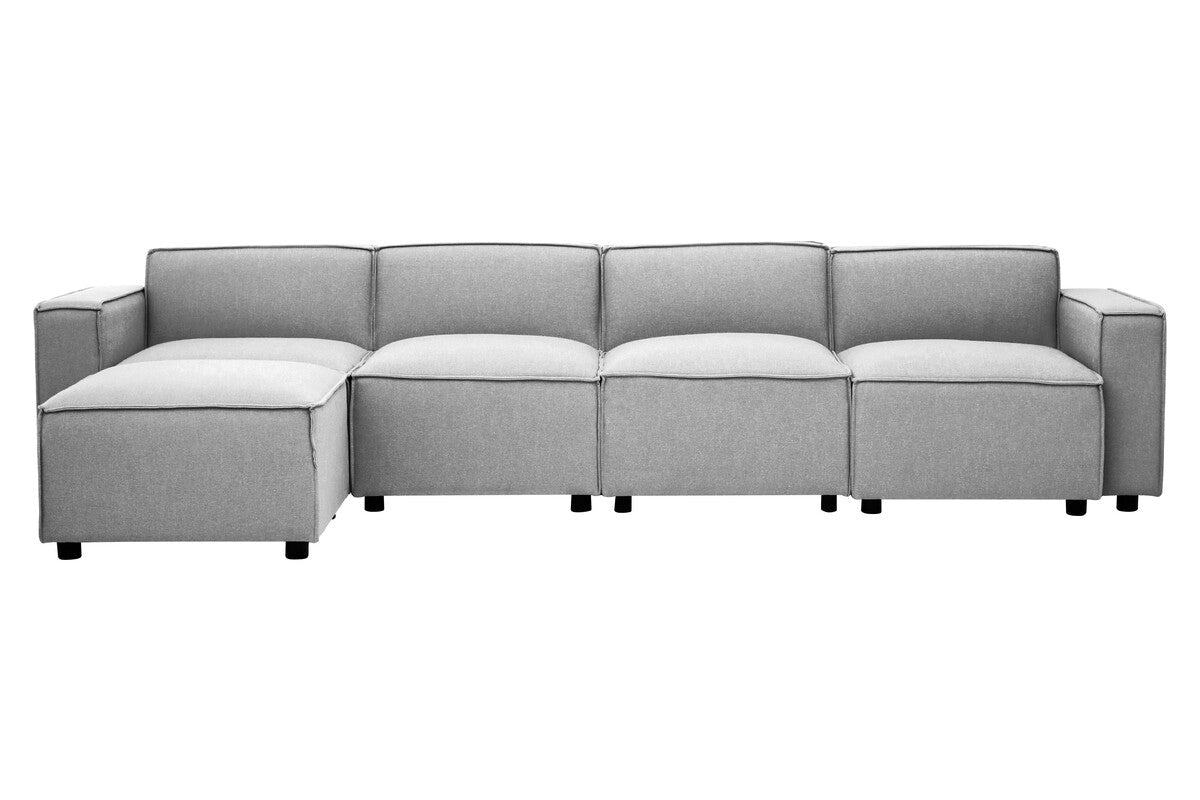 Toulouse Grey Fabric Armless Sofa Chair