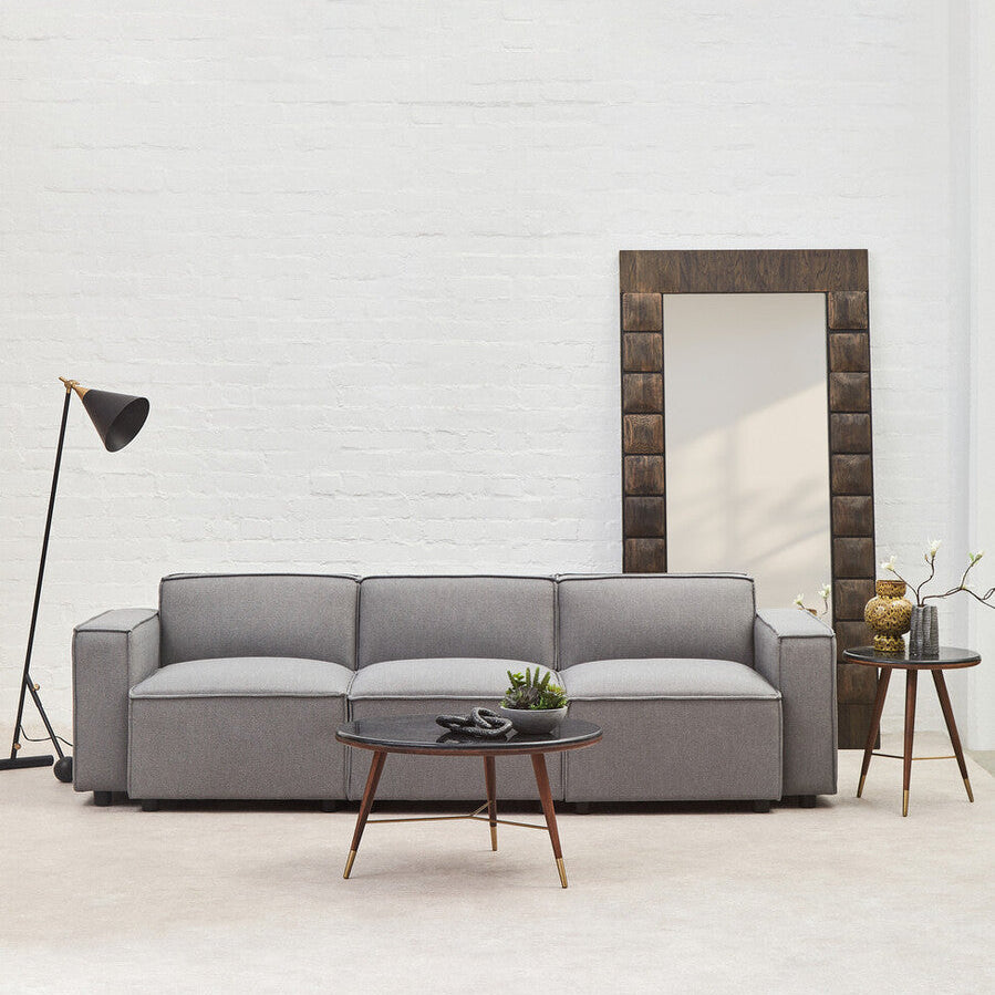 Toulouse Grey Fabric Armless Sofa Chair