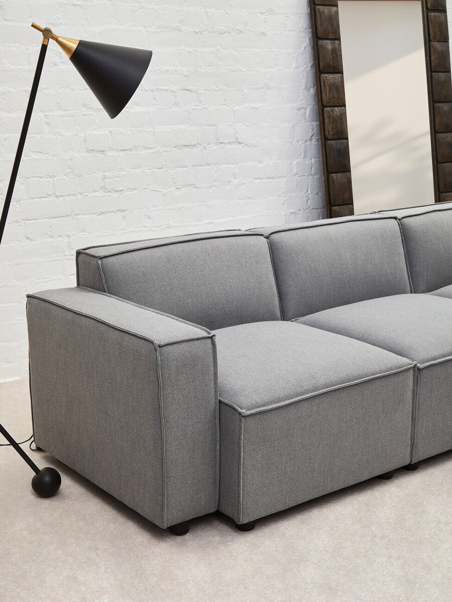 Toulouse Grey Fabric Armless Sofa Chair