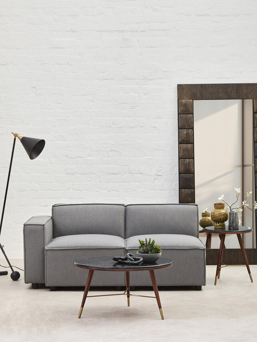 Toulouse Grey Fabric Armless Sofa Chair