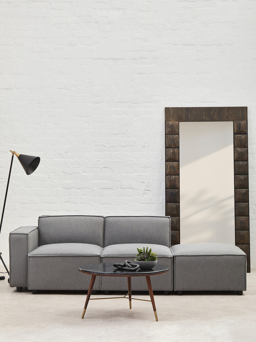 Toulouse Grey Fabric Armless Sofa Chair