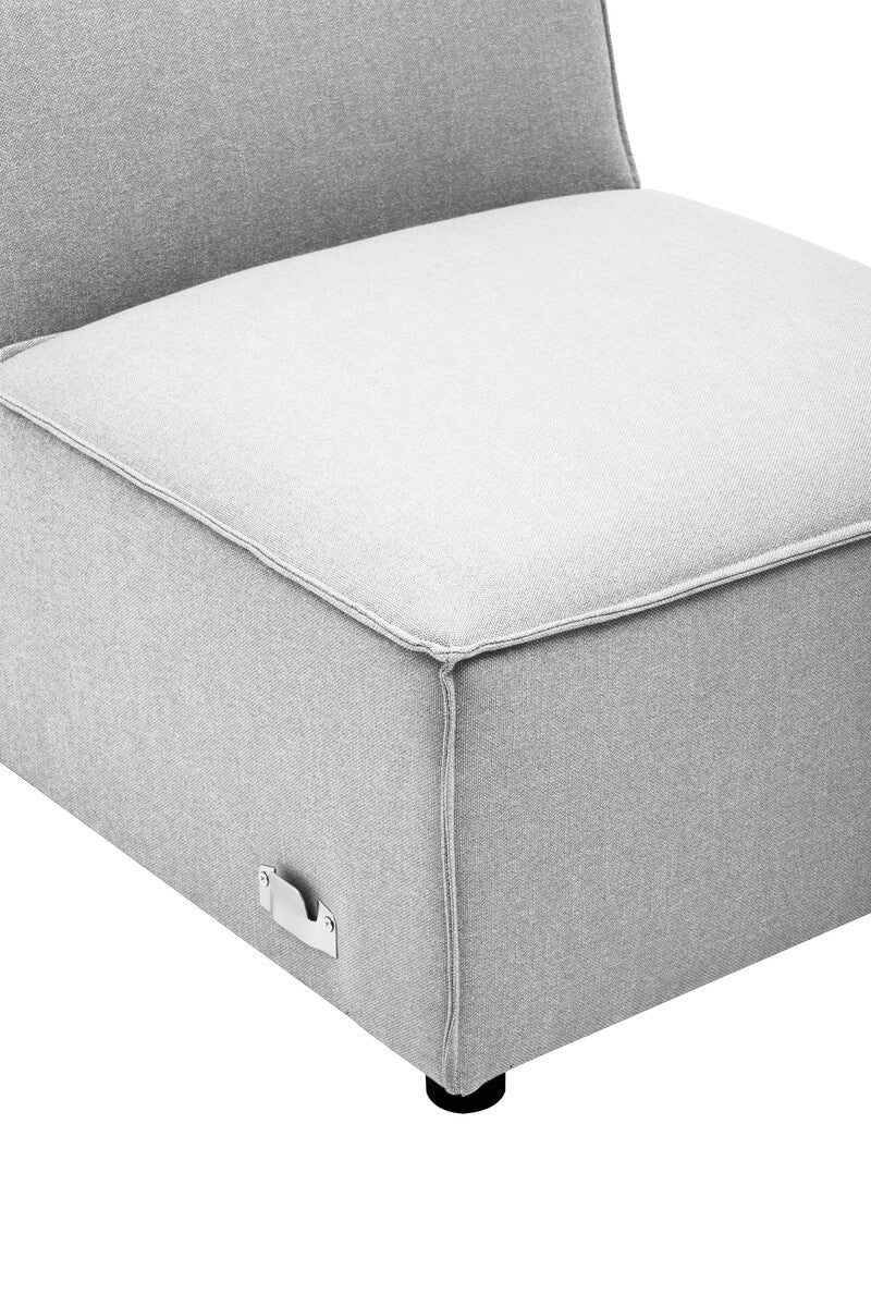 Toulouse Grey Fabric Armless Sofa Chair