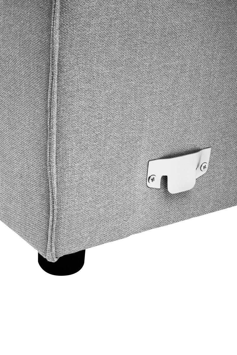 Toulouse Grey Fabric Armless Sofa Chair