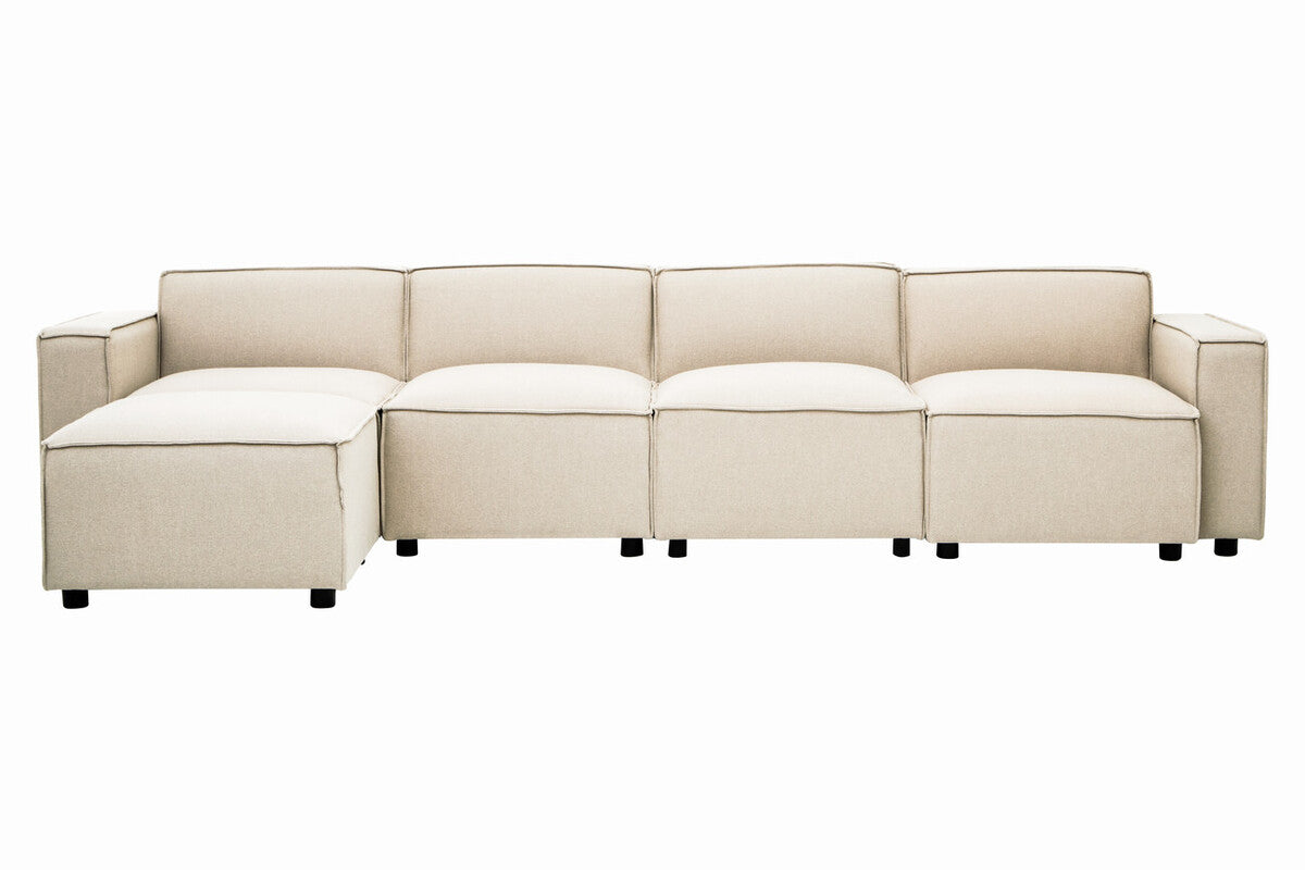 Cream Fabric Armless Modular Sofas, Toulouse