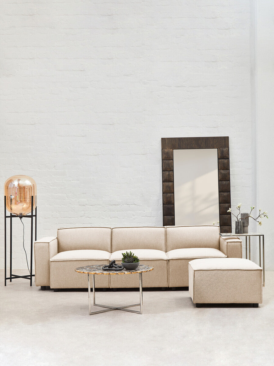 Cream Fabric Armless Modular Sofas, Toulouse