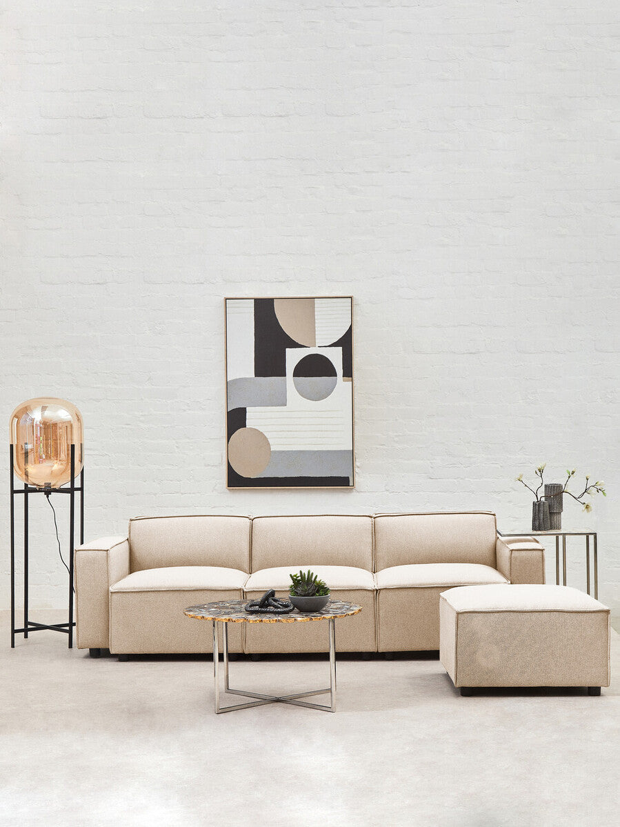 Cream Fabric Armless Modular Sofas, Toulouse