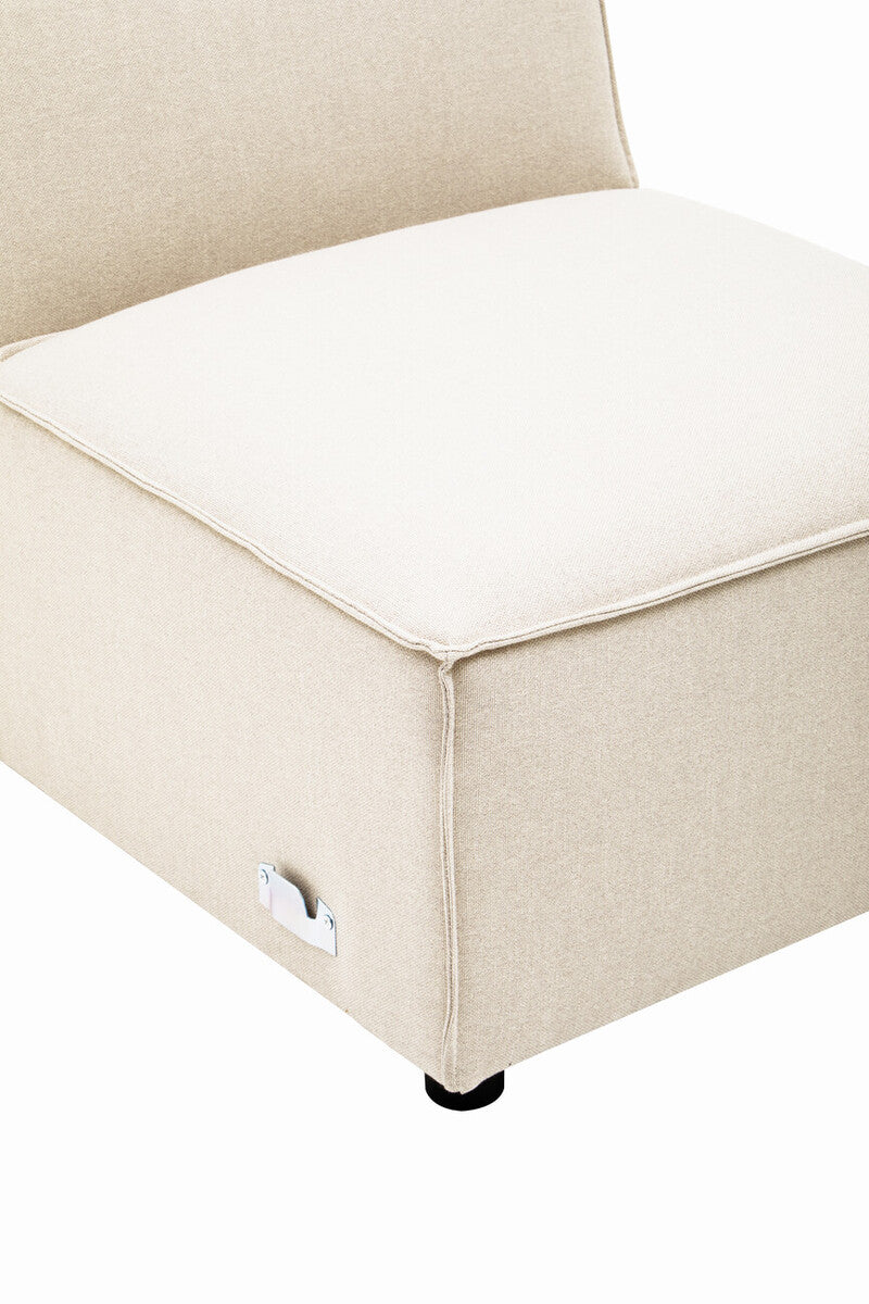 Cream Fabric Armless Modular Sofas, Toulouse