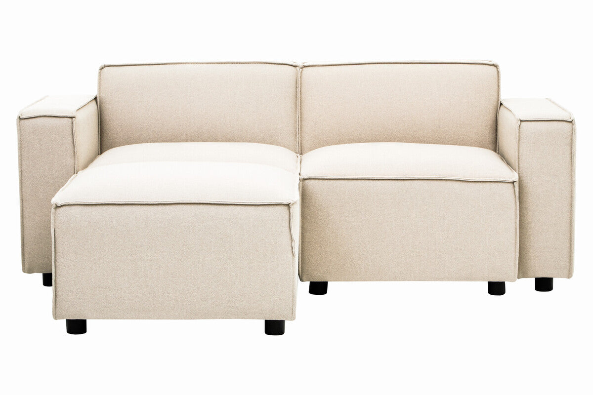 Cream Fabric Modular Ottoman, Toulouse