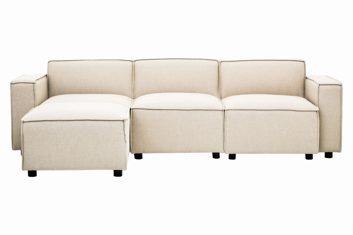 Cream Fabric Modular Ottoman, Toulouse