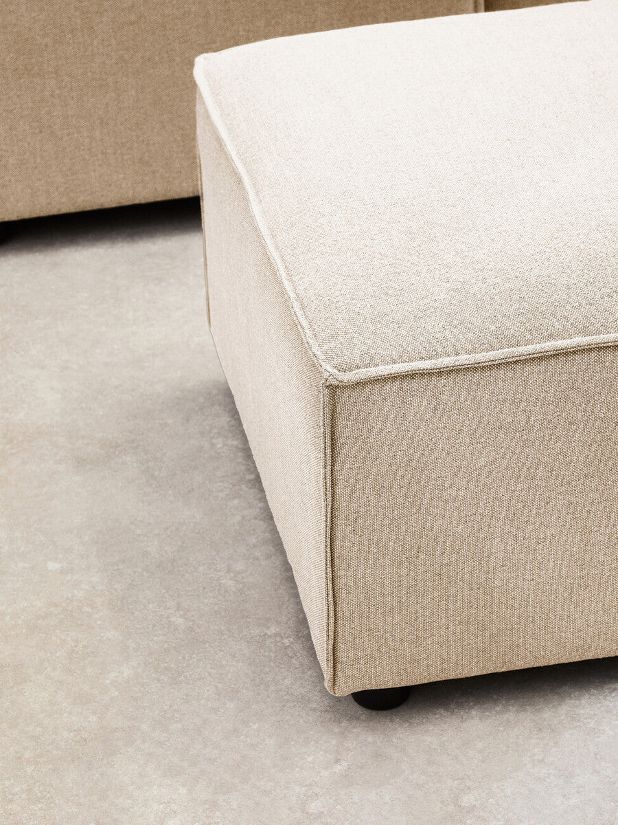 Cream Fabric Modular Ottoman, Toulouse
