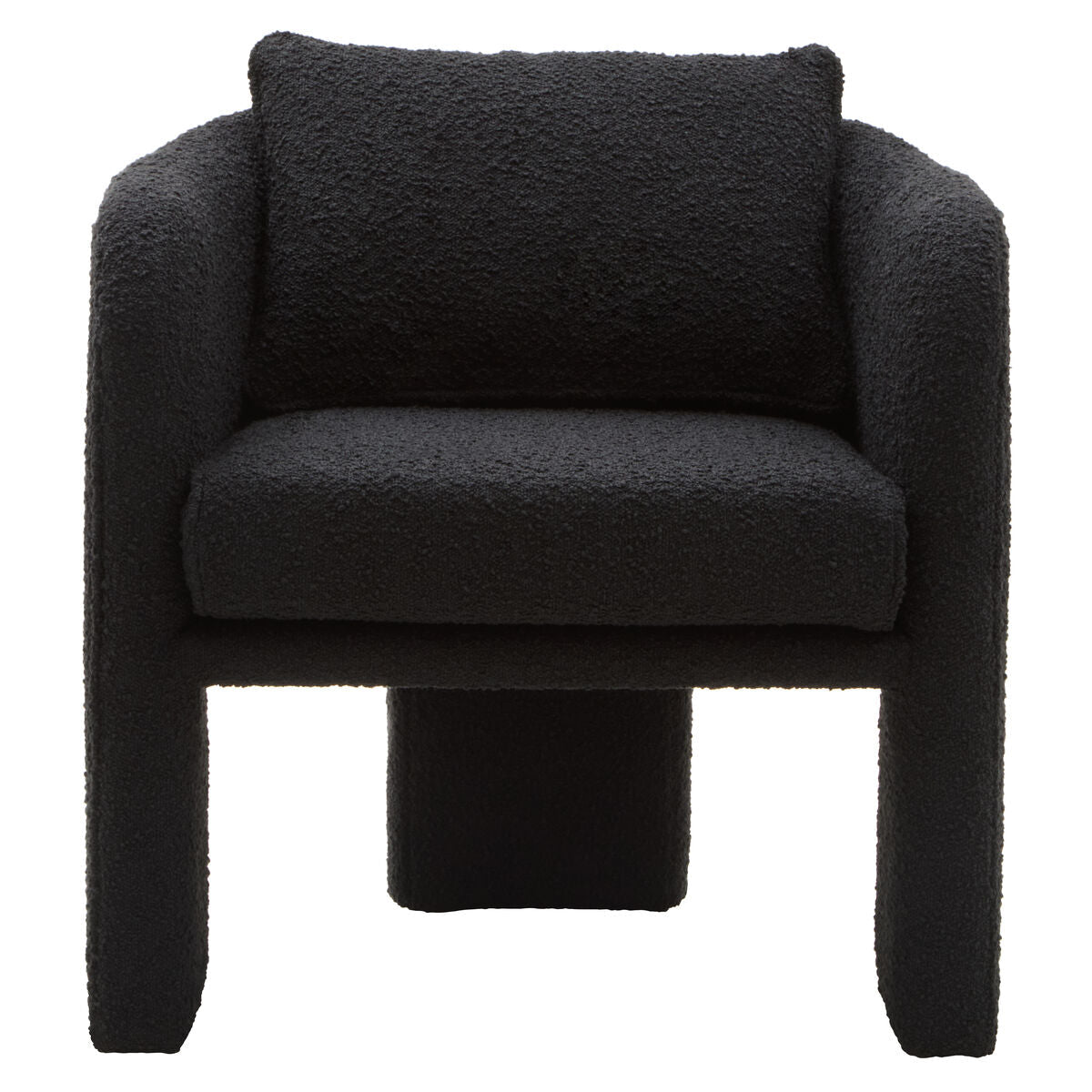Ozzero Black Boucle Fabric Curved Armchair