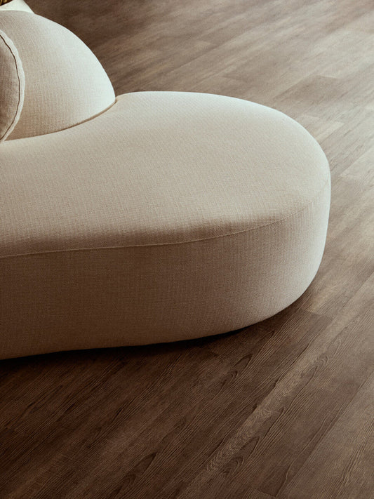 3 Seater Cream Linen Curved Sofa | Ovada