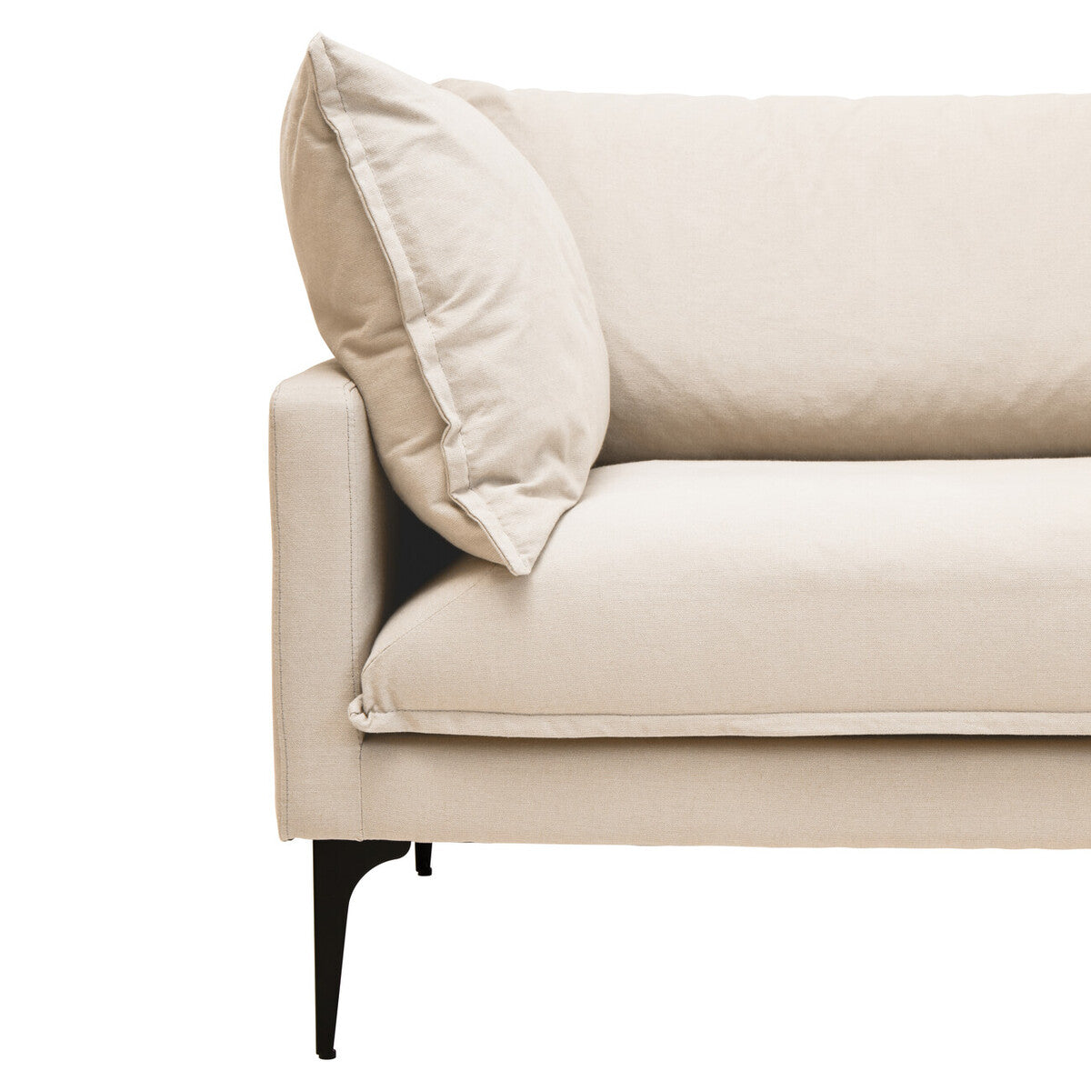 Troyes Cream Fabric 3 Seater Right Hand Chaise Sofa