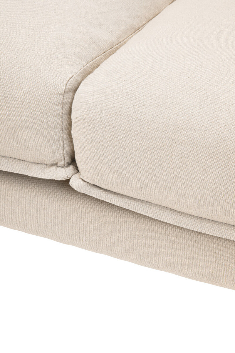 Troyes Cream Fabric 3 Seater Right Hand Chaise Sofa