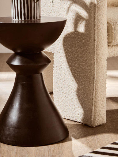 Walsa Black Finish Mango Wood Accent Side Table