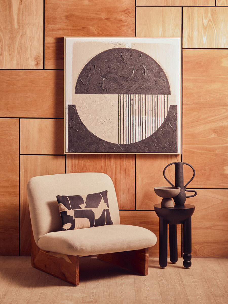Walsa Black Finish Mango Wood Round Side Table