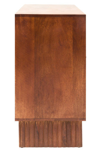 Siva Natural Hammered Mango Wood 4 Door Sideboard