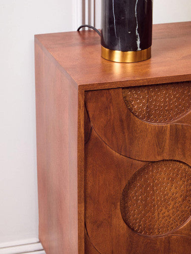 Siva Natural Hammered Mango Wood 4 Door Sideboard