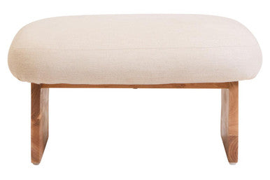 Parova Cream Textured Linen Footstool