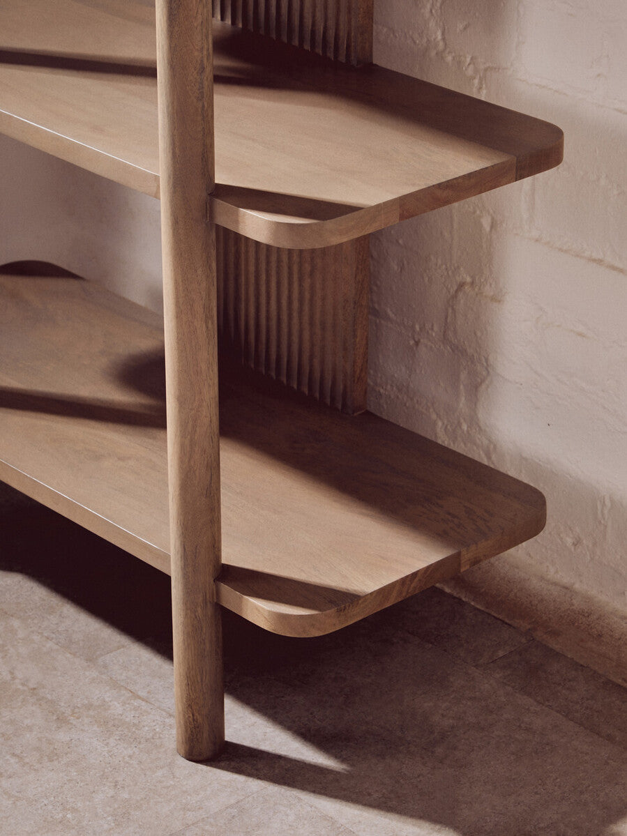 Torello Grey Wash Mango Wood 5 Tier Shelf Unit