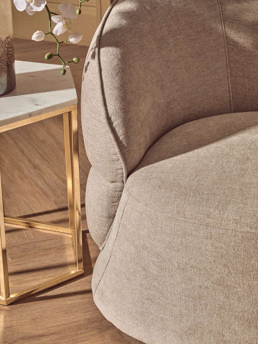 Daphne Taupe Chenille Effect Curved Chair