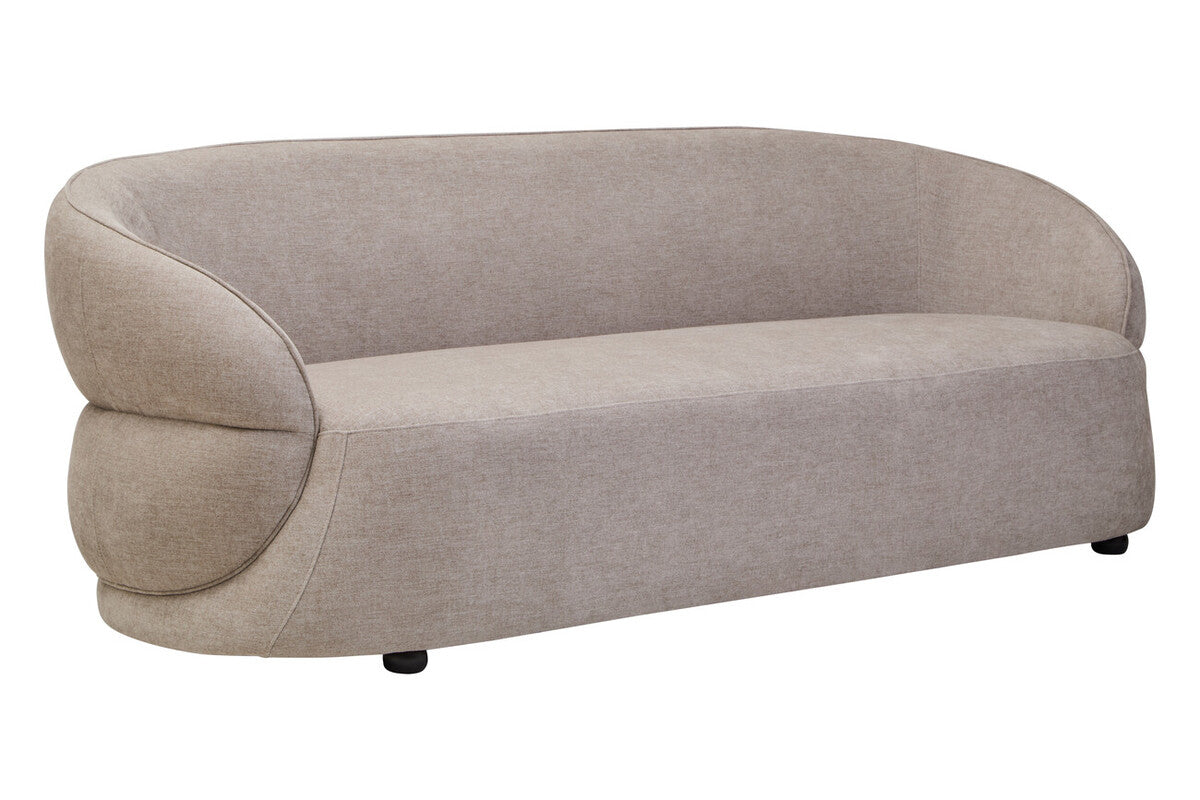 3 Seater Taupe Chenille Sofa, Daphne