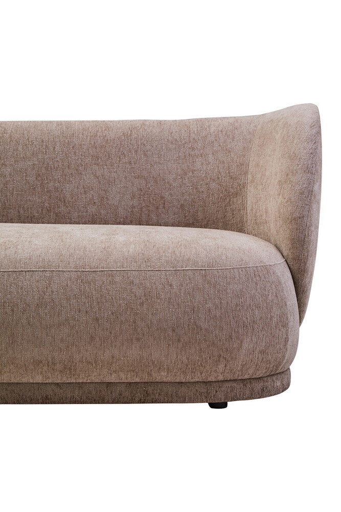 3 Seater Deep Stone Chenille Curved Sofa, Delray