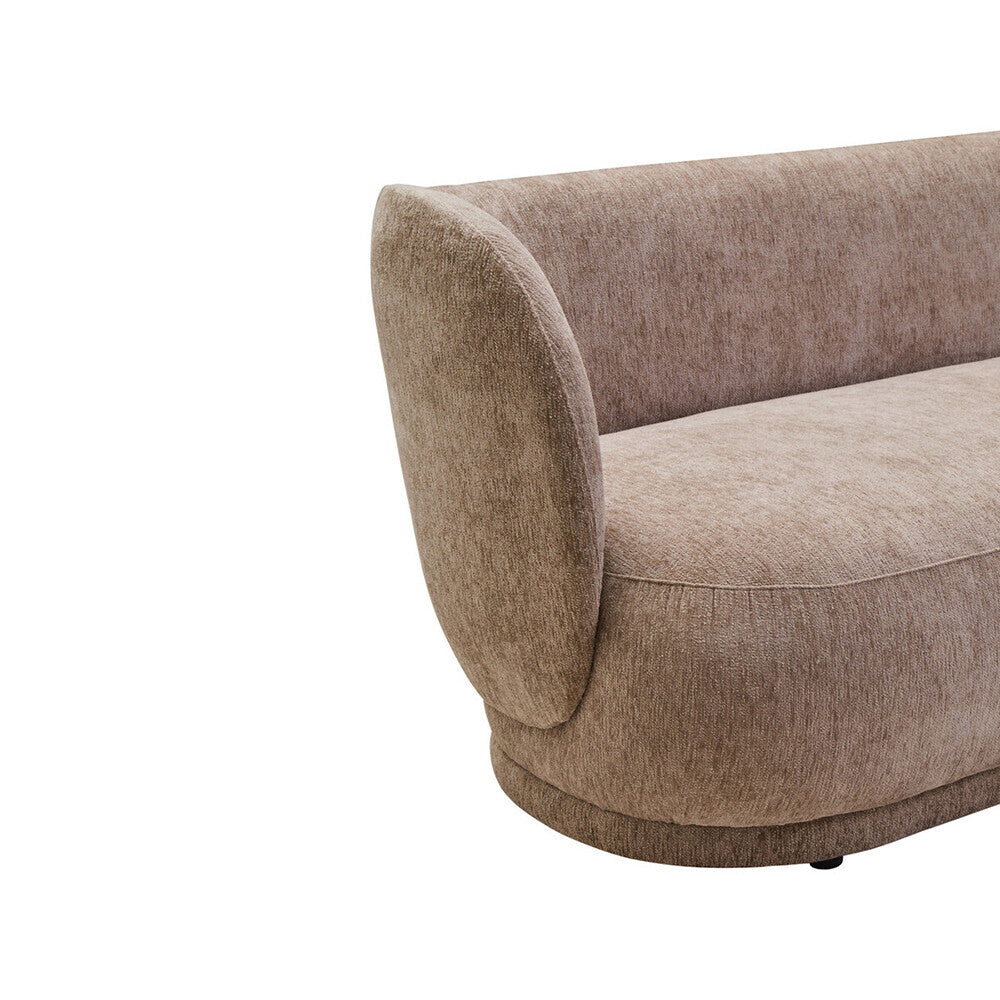 3 Seater Deep Stone Chenille Curved Sofa, Delray