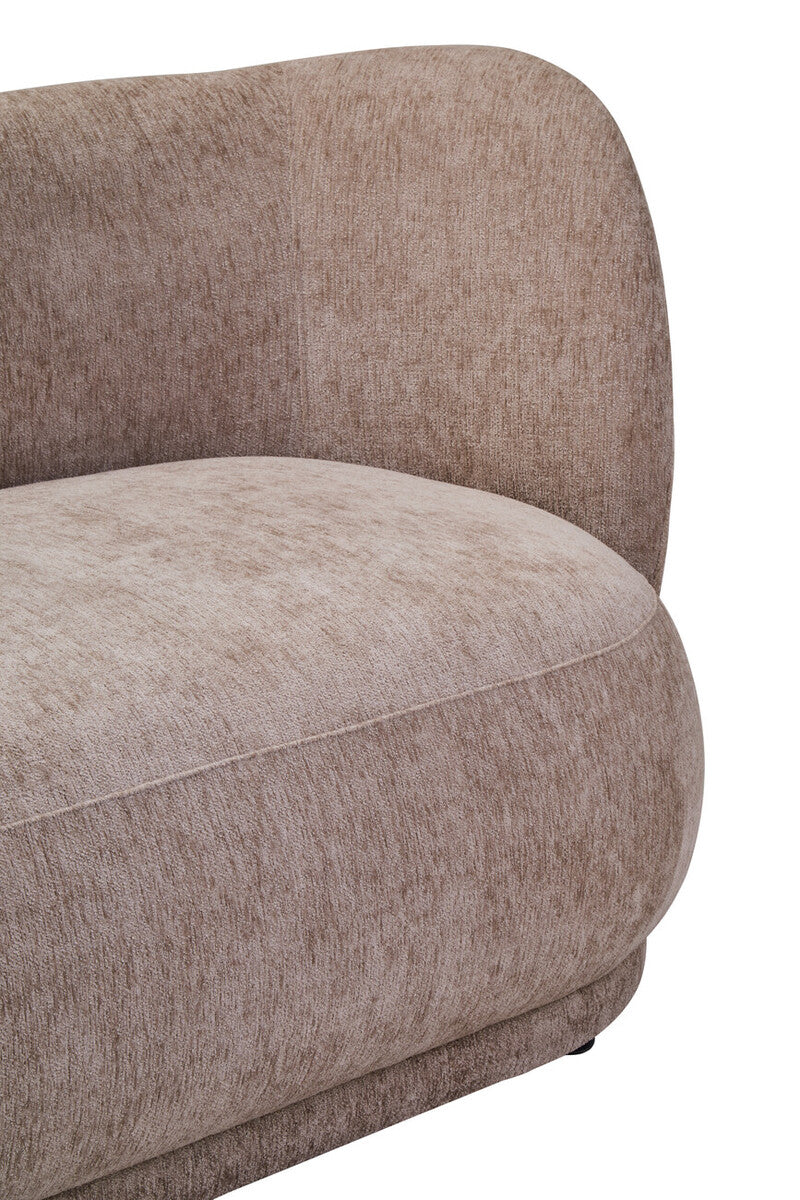 3 Seater Deep Stone Chenille Curved Sofa, Delray