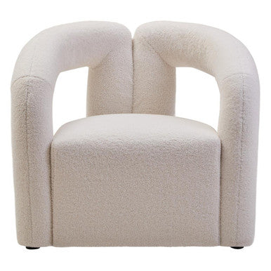 Ivory Boucle Effect Statement Chair | Davina