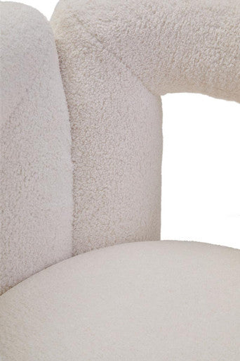 Davina Ivory Boucle Effect Statement Chair