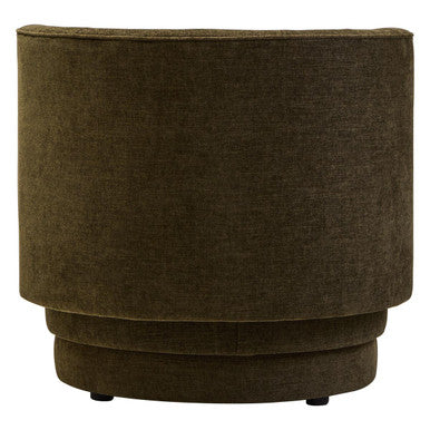 Drake Forest Green Chenille Curved Chair