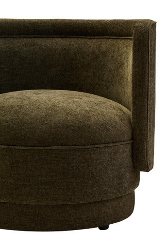 Drake Forest Green Chenille Curved Chair