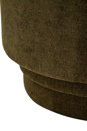 Drake Forest Green Chenille Curved Chair