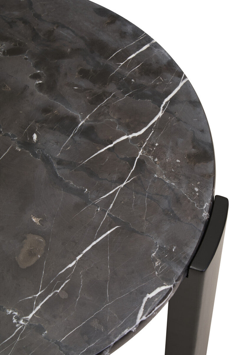 Palermo Round Black Marble Top Small Coffee Table